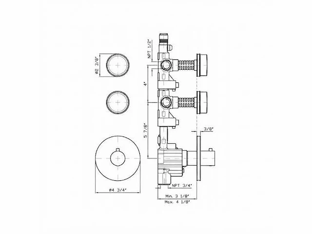 Zucchetti savoir thermostaat mixer kraan inbouw douche - zsv091.cc - afbeelding 1 van  7