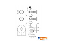 Zucchetti savoir thermostat mixer tap built -in shower - zsv091.cc - afbeelding 2 van  14