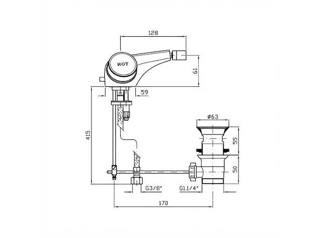 Zucchetti savoir wastafelmengkraan hot | cold - zsv603.cc - afbeelding 2 van  2