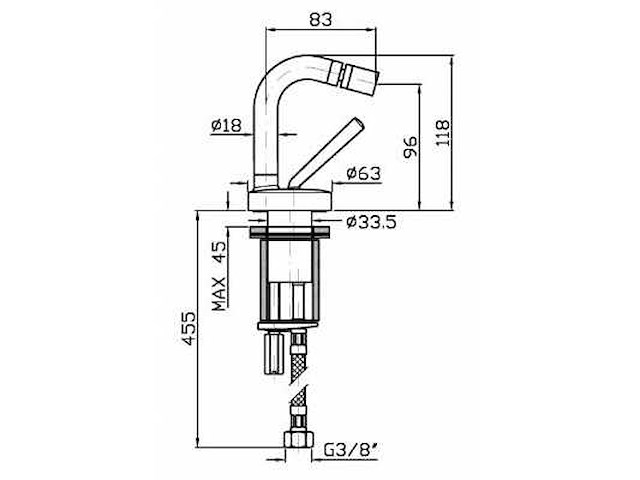 Zucchetti single lever mixer tab chrome - zp1336 cr nt - afbeelding 7 van  7