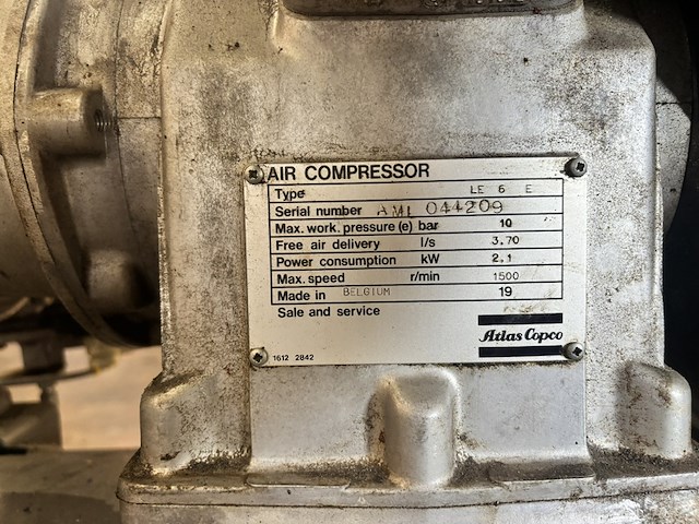 Zuigercompressor, atlas copco, airlet le 6 e - afbeelding 6 van  7