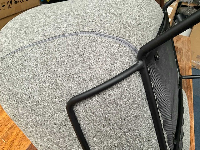 Zuiver feston eetkamer stoelen stof grijs (4x) - afbeelding 3 van  5