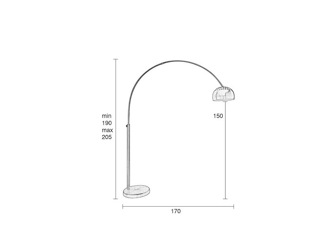 Zuiver metal bow vloerlamp - afbeelding 2 van  7