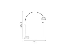 Zuiver metal bow vloerlamp - afbeelding 2 van  7