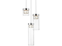 Zuma line gem hanglamp 3x g9 zilver metaal & glas - afbeelding 1 van  3