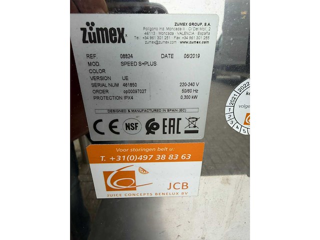 Zumex - 2019 - speed s+ plus - sinaasappelpers - afbeelding 4 van  4