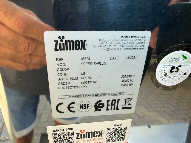 Zumex - 2021 - speed s plus sinaasappelpers - overige fruit- en groenteverwerking - afbeelding 5 van  5