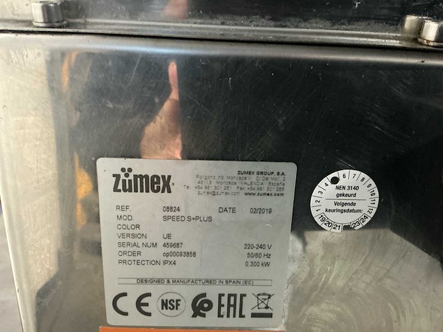 Zumex speed s+plus 08824 sinaasappel pers - afbeelding 9 van  17