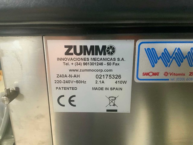 Zumm z40a-n-an sinaasappelpersmachine - afbeelding 6 van  6