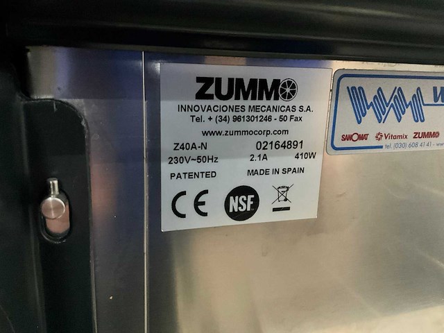 Zummo z40a-n sinaasappelpers - afbeelding 11 van  13