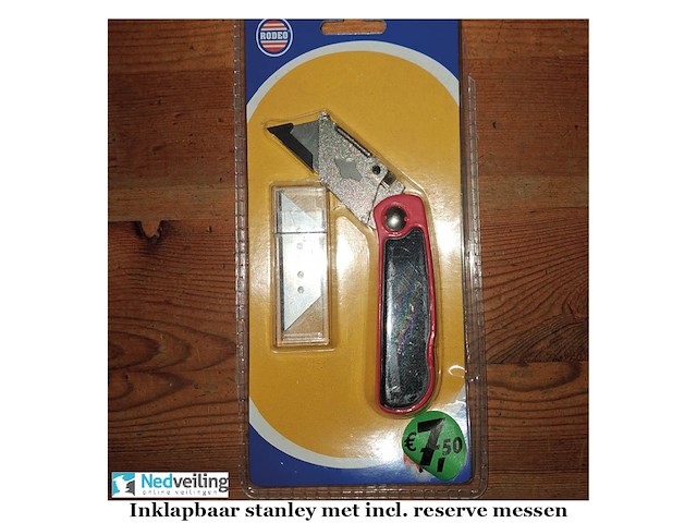 Zwaar opklapbaar stanleymes incl reserve mesjes (doos-q) - afbeelding 1 van  3