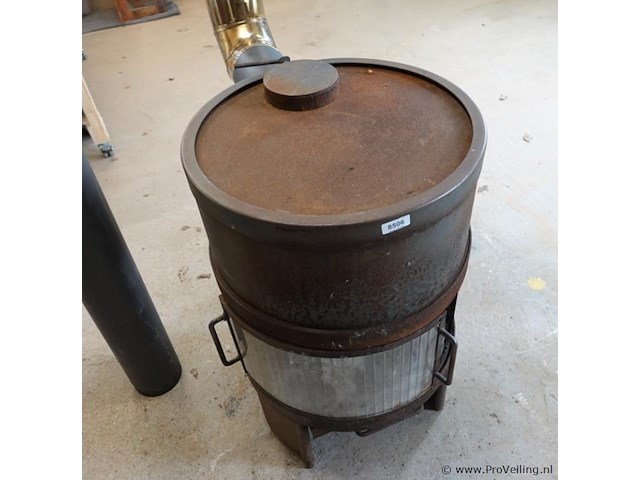 Zware ijzeren vintage harrie leenders houtkachel uit de hl serie - afbeelding 4 van  6