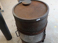 Zware ijzeren vintage harrie leenders houtkachel uit de hl serie - afbeelding 4 van  6