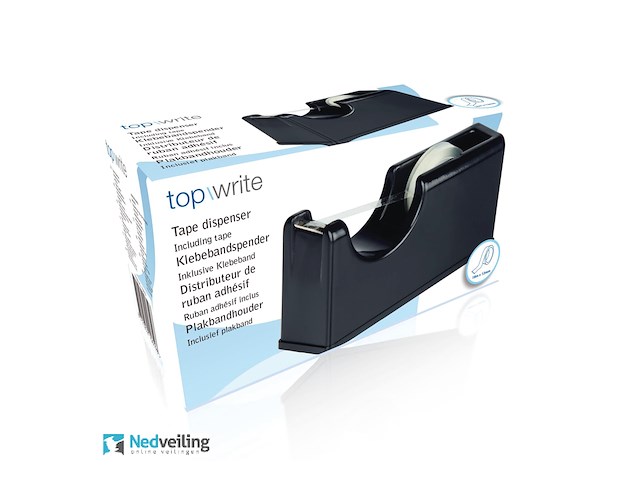 Zware top/write tape dispenser zwart wvp € 12,95 - afbeelding 2 van  3