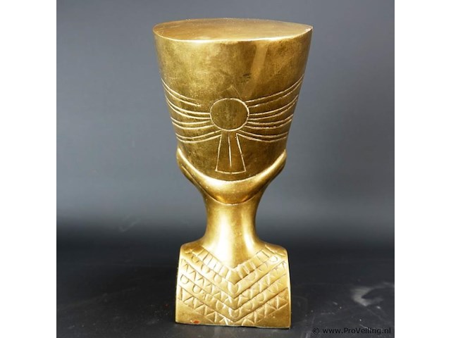 Zware vergulde buste nefertiti - afbeelding 4 van  5