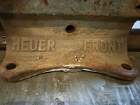 Zware werkbankbankschroef, heuer, front, grijsgroen/roestbruin, klassieke uitvoering | met spindel en montagevoet - afbeelding 2 van  3