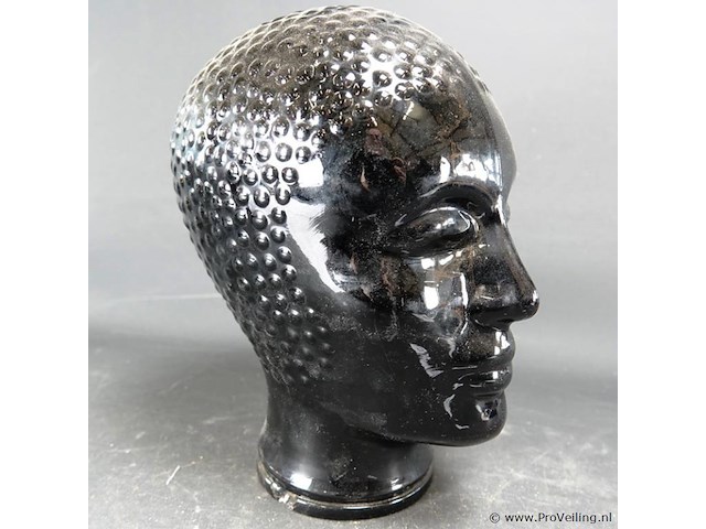 Zwart glazen hoofd - afbeelding 4 van  5