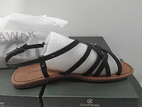 Zwart lederen sandalen (5x) - afbeelding 1 van  4
