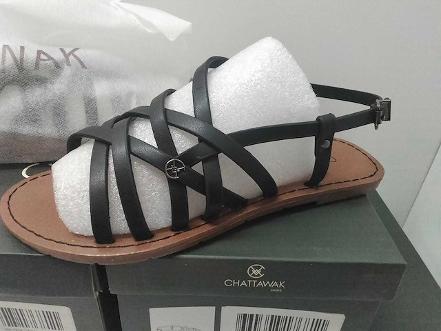 Zwart lederen sandalen (5x) - afbeelding 2 van  4