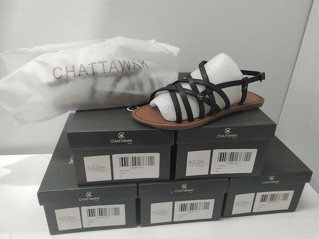 Zwart lederen sandalen (5x) - afbeelding 3 van  4