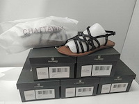 Zwart lederen sandalen (5x) - afbeelding 3 van  4
