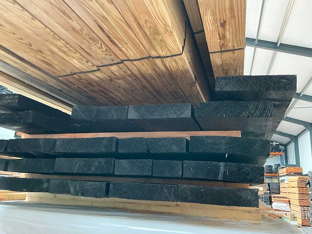 Zwarte balken 45x195 - 400 cm (21x) - afbeelding 3 van  5