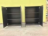 Zwarte kast met deuren (76x40x98) (2x) - afbeelding 2 van  10