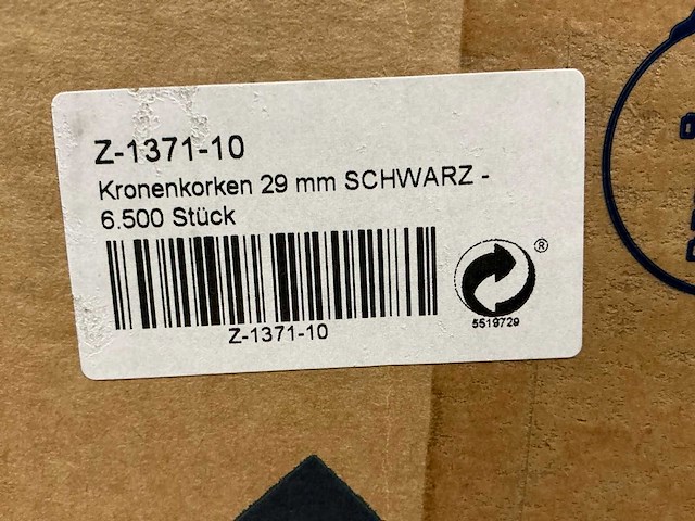 Zwarte kroonkurken 29mm (6500x) - afbeelding 6 van  7
