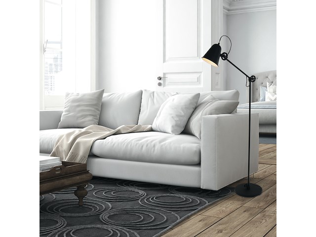 Zwarte staande lamp dolphin, anne light, 1325zw, zwart, nieuw in doos - afbeelding 1 van  7