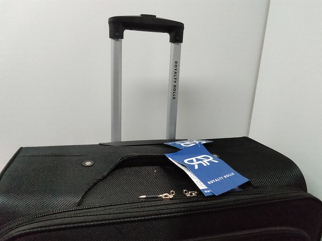 Zwarte stevige reiskoffer op wielen royalty rolles, zwart - afbeelding 3 van  7