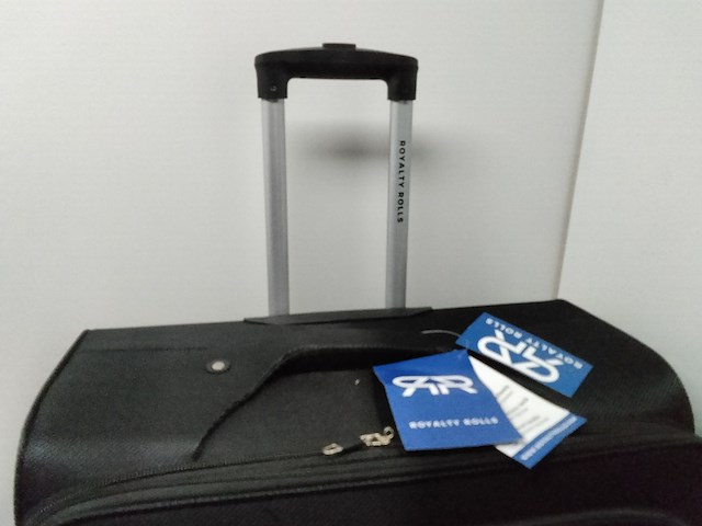 Zwarte stevige reiskoffer op wielen royalty rolles, zwart - afbeelding 2 van  7