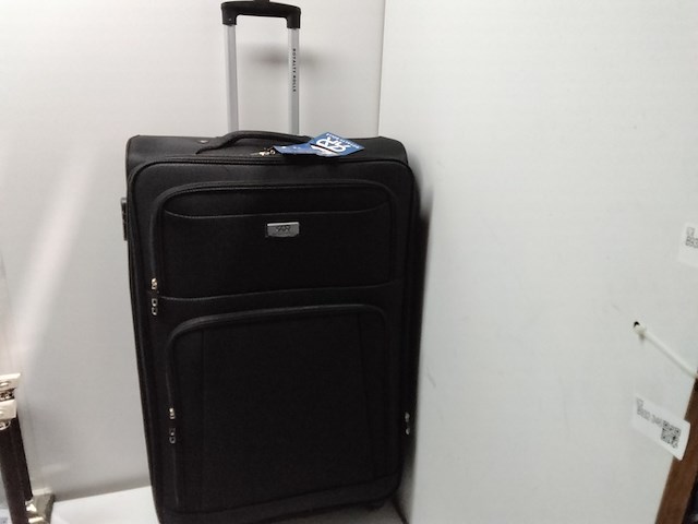 Zwarte stevige reiskoffer op wielen royalty rolles, zwart - afbeelding 1 van  7