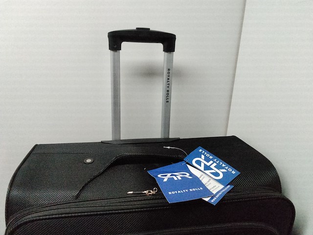 Zwarte stevige reiskoffer op wielen royalty rolles, zwart - afbeelding 2 van  7