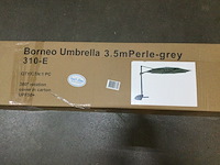Zweefparasol van 350 cm met uv-bescherming, sens-line, lichtgrijs (perle grey) - afbeelding 3 van  4
