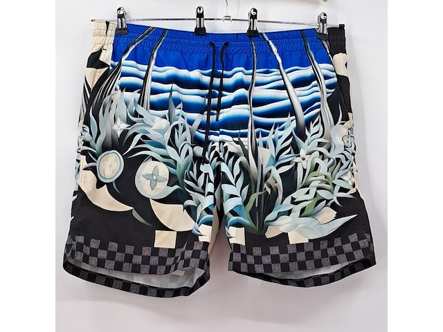 Zwembroek, louis vuitton, blauw/zwart/wit, maat xxl - afbeelding 1 van  7