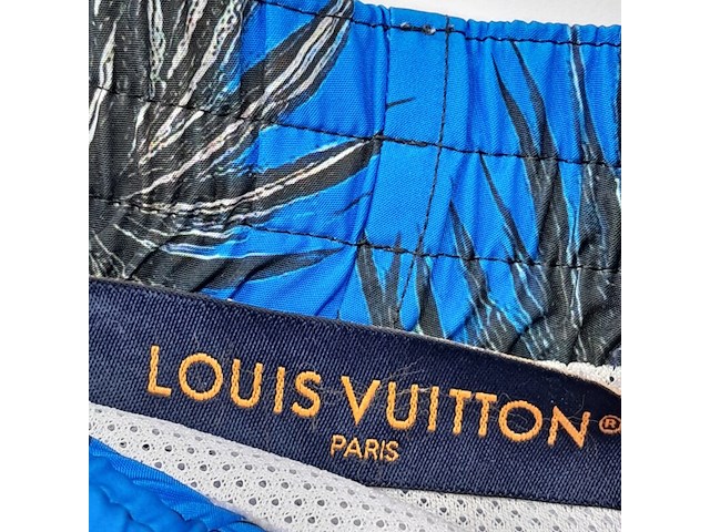 Zwembroek, louis vuitton, blauw/zwart/wit, maat xxl - afbeelding 3 van  7
