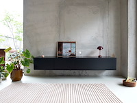 Zwevend design tv-meubel, raat, halm | 200, zwart
