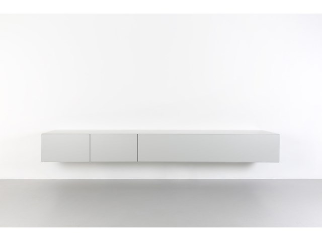 Zwevend design tv-meubel, raat, halm | 250, grijs/agaat - afbeelding 2 van  2