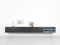 Zwevend design tv-meubel, raat, musa | 280, antraciet (zacht zwart) - afbeelding 2 van  5