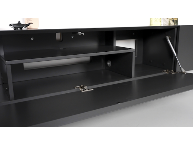 Zwevend design tv-meubel, raat, musa | 280, antraciet (zacht zwart) - afbeelding 3 van  5