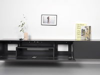 Zwevend design tv-meubel, raat, musa | 280, antraciet (zacht zwart) - afbeelding 5 van  5