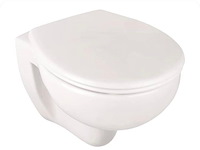 Zwevend randloos toilet met bril, aquasu, basic, wit - afbeelding 1 van  3
