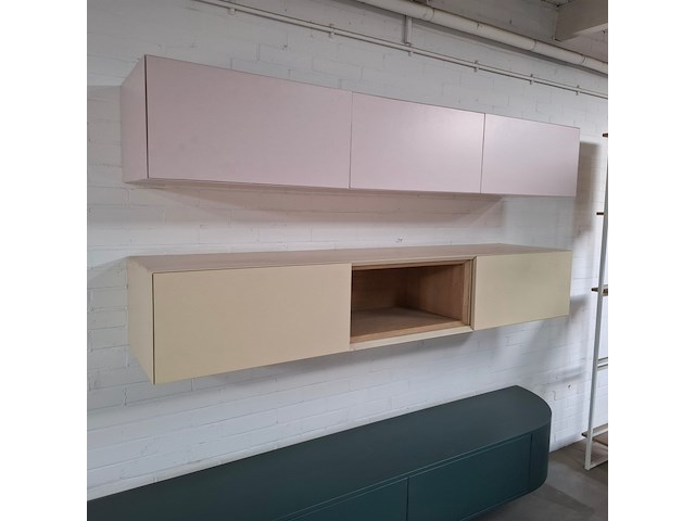 Zwevend tv meubel, beige - afbeelding 1 van  4