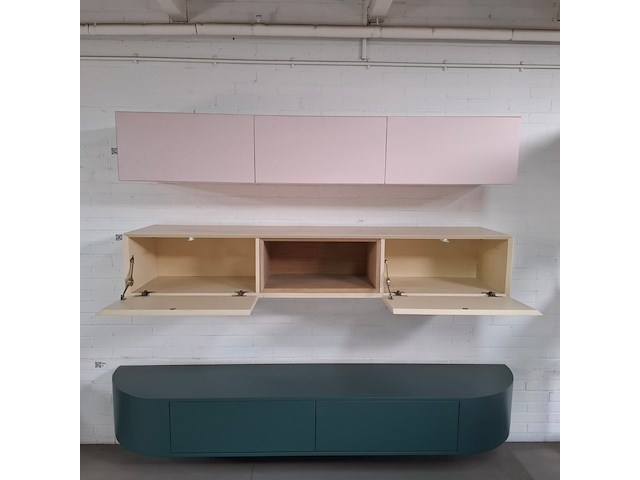 Zwevend tv meubel, beige - afbeelding 2 van  4