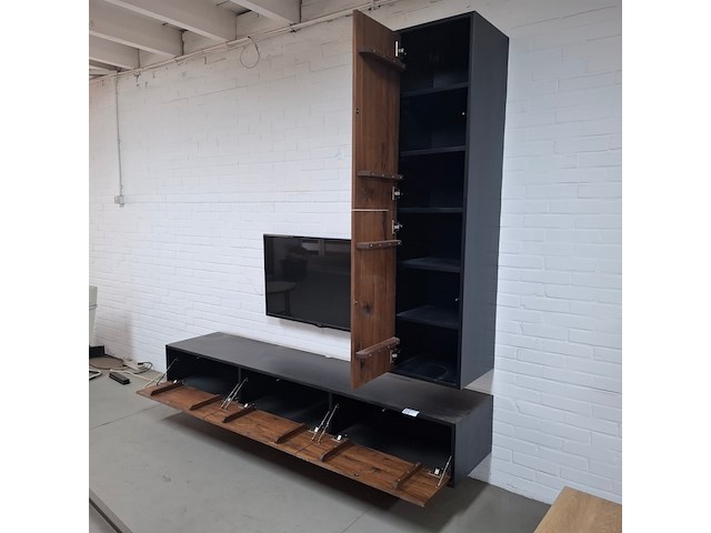 Zwevend tv meubel met wandkast - afbeelding 6 van  7