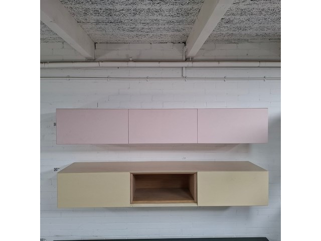 Zwevend tv meubel, roze - afbeelding 2 van  5
