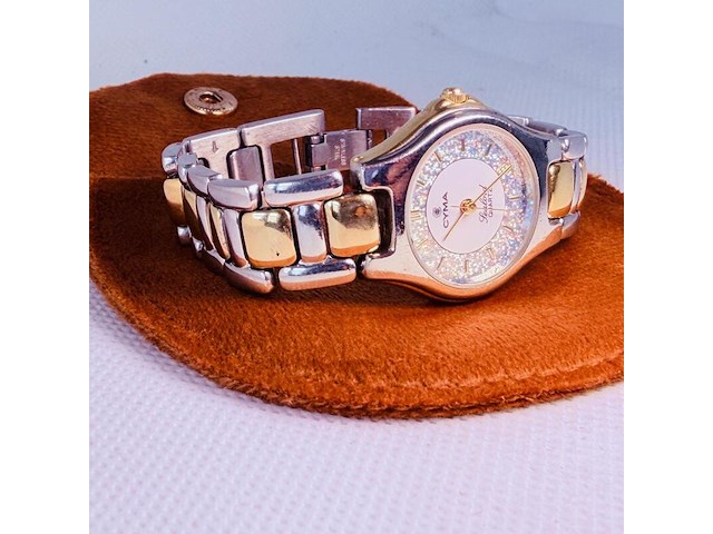 Zwitserse cyma sealord juweliershorloge met holografische glitter wijzerplaat - afbeelding 3 van  8